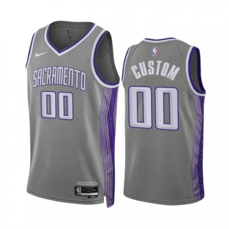 Maillot Homme Sacramento Kings Personnalisable 2022-23 Nike City Edition Gris Swingman